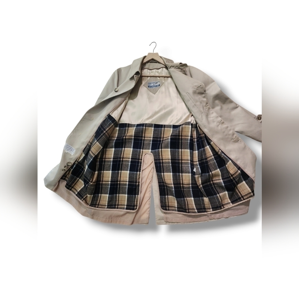 Stormport Vintage Tan Trench Coat Jacket With Soft Interior Liner Size 42R - Picture 14 of 16